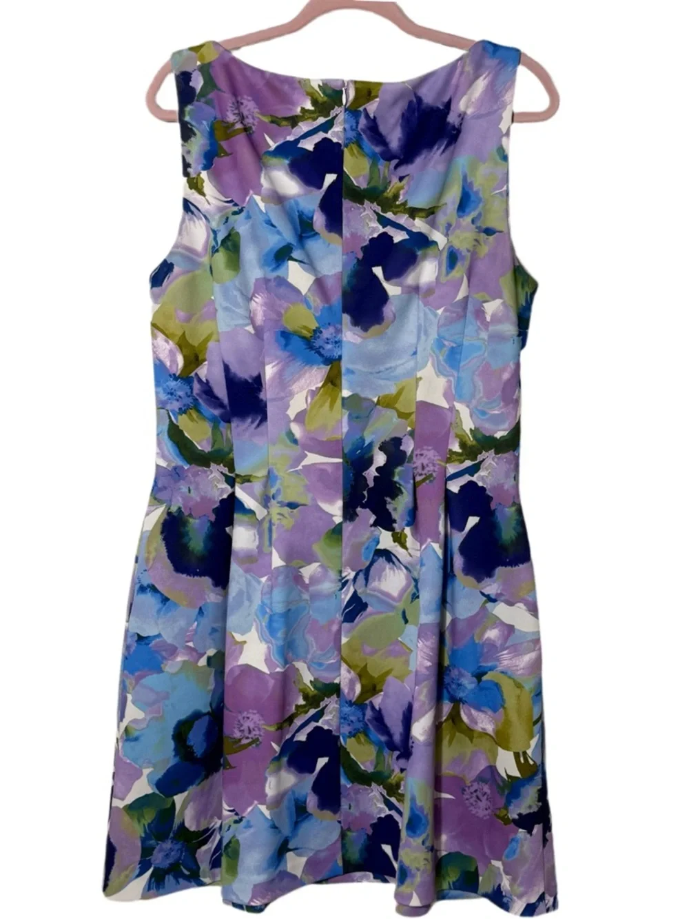 Jessica Howard Lavender and Blue Floral Fit-and-Flare Midi Dress Sz 16 - Picture 3 of 5